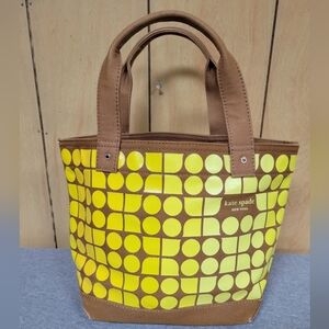 Kate Spade Geometric Yellow Ombre Canvas Tote